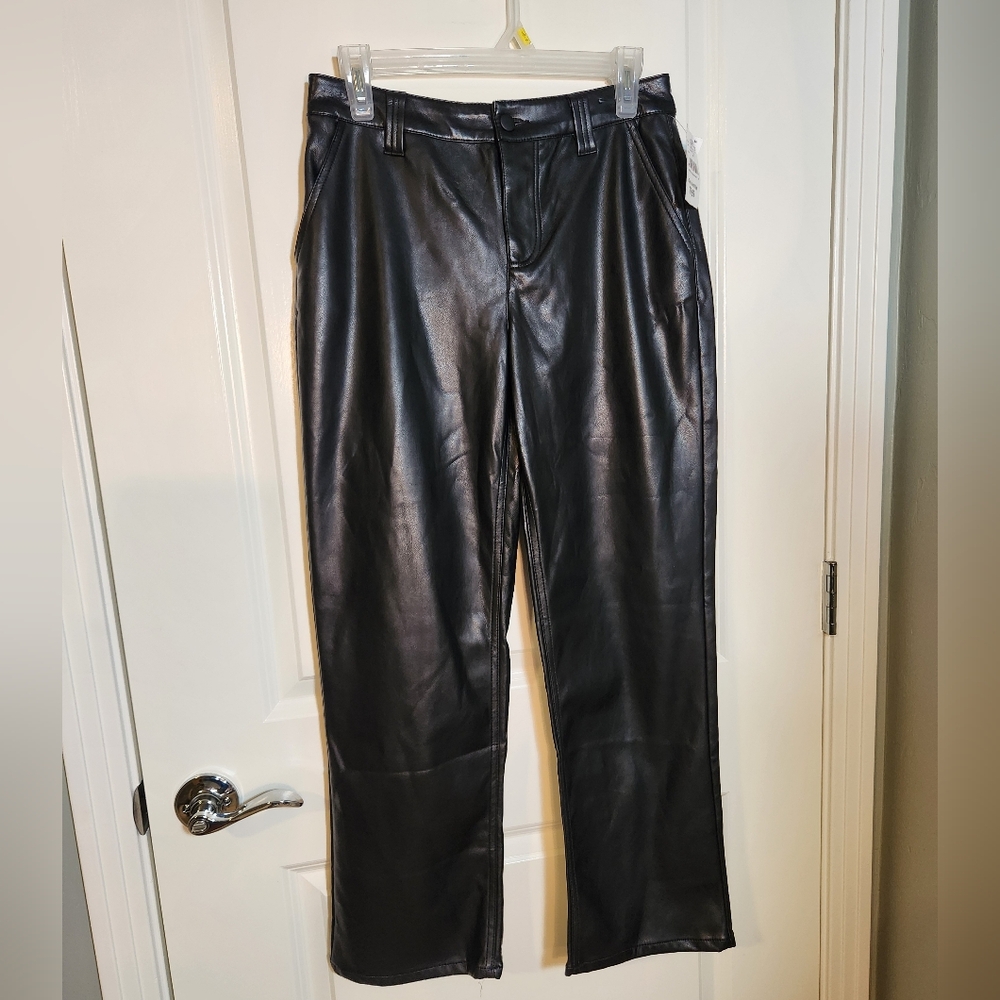 Black Faux Leather Pants 4